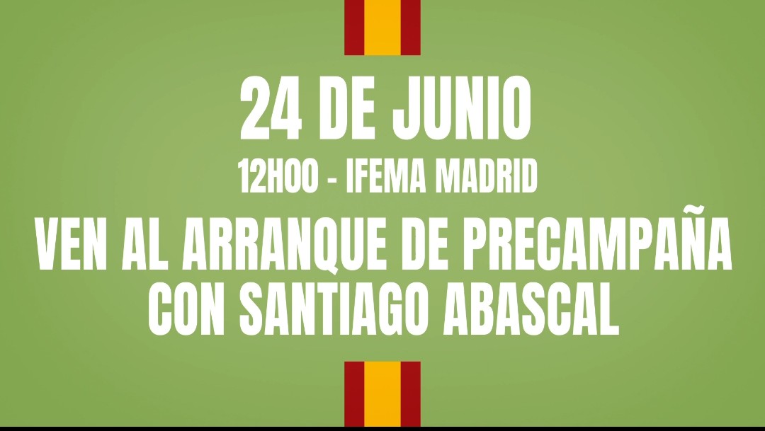 24 DE JUNIO 12H00-IFEMA MADRID
VEN AL ARRANQUE DE PRECAMPAÑA